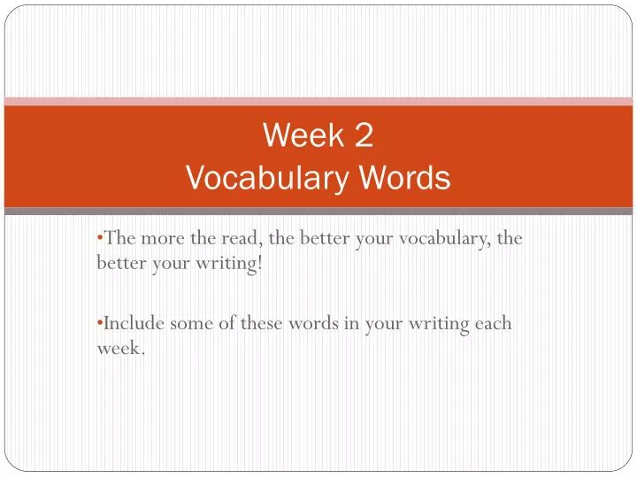 week 2 vocabulary words