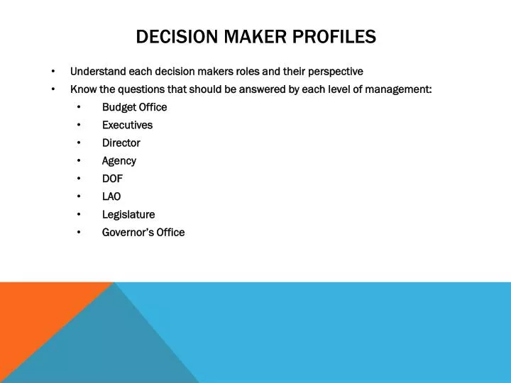 decision maker profiles