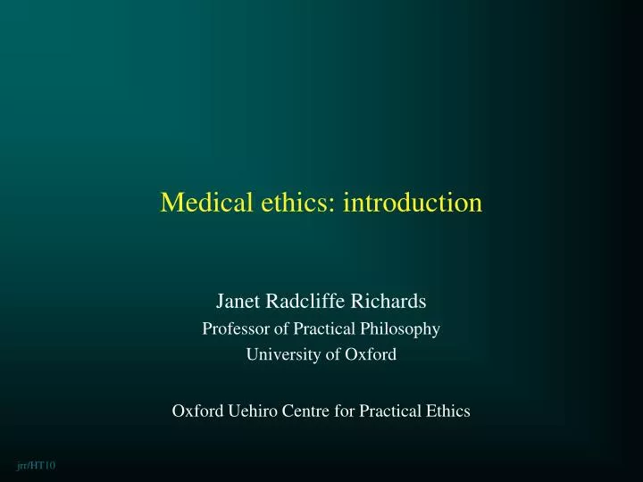 medical ethics introduction