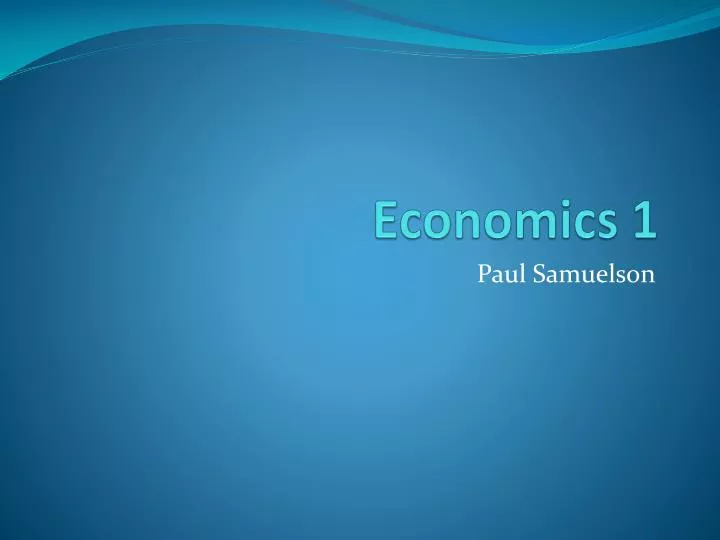 economics 1