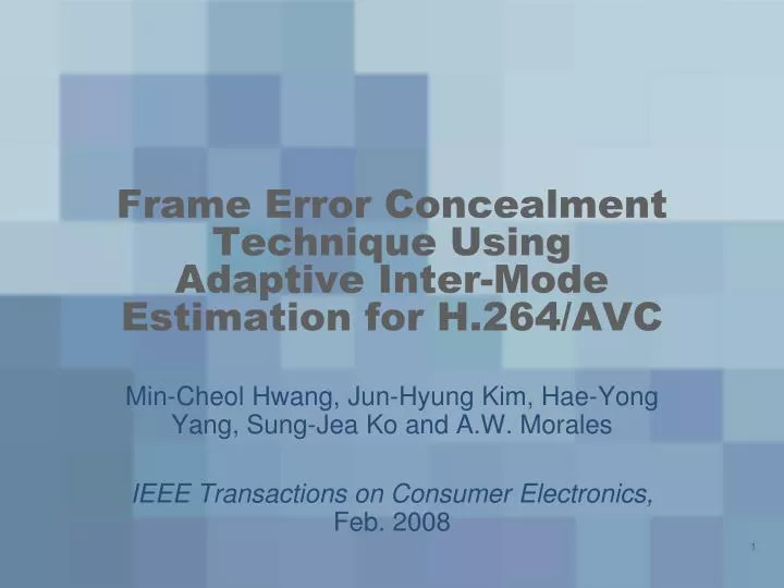 frame error concealment technique using adaptive inter mode estimation for h 264 avc