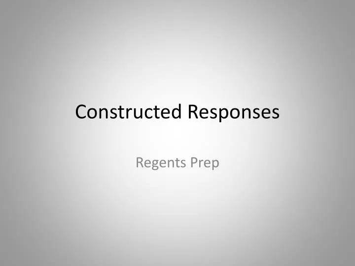 constructed responses
