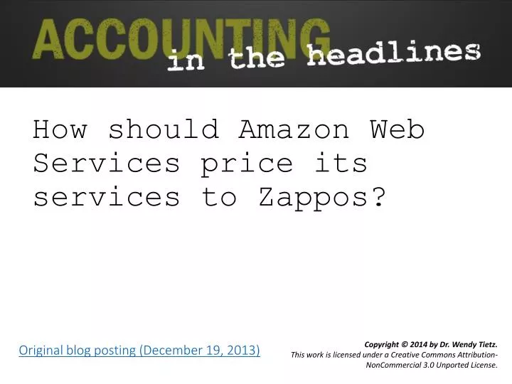 how should amazon web services price its services to zappos