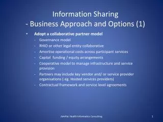 Information Sharing - Business Approach and Options (1)