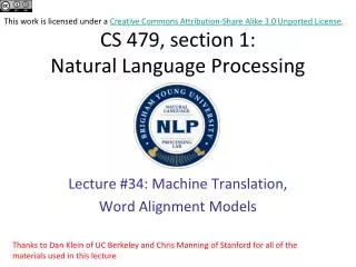 CS 479, section 1: Natural Language Processing