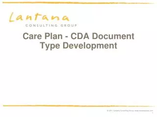 Care Plan - CDA Document Type Development