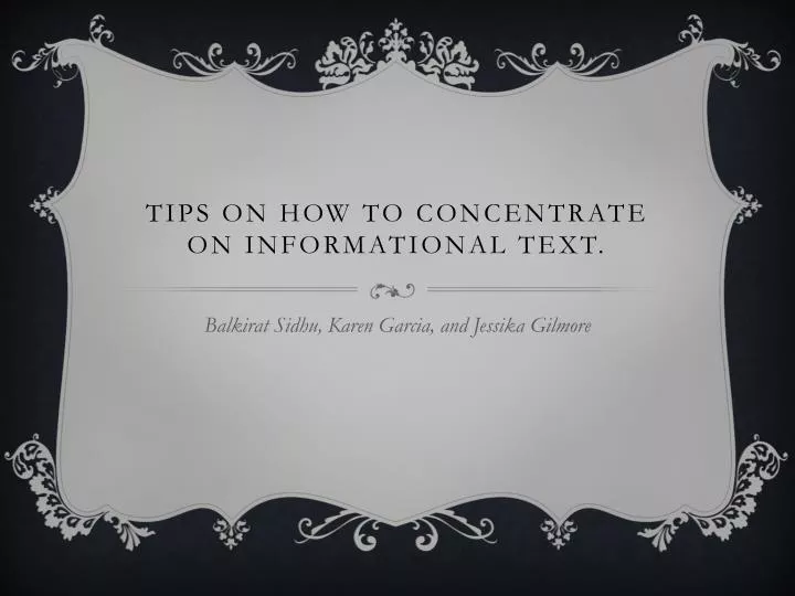 tips on how to concentrate on informational text