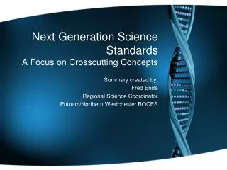 Next Generation Science Standards A Focus on Crosscutting Concepts