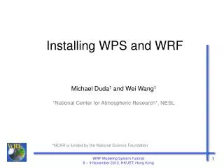 Installing WPS and WRF