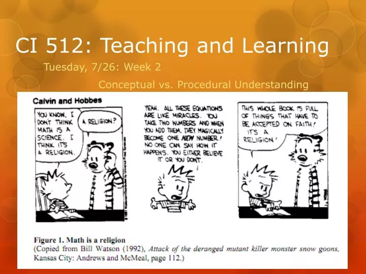 tuesday 7 26 week 2 conceptual vs procedural understanding