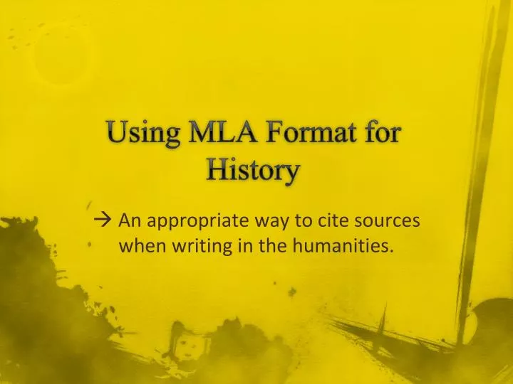 using mla format for history