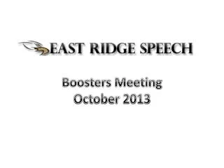 Boosters Meeting October 2013