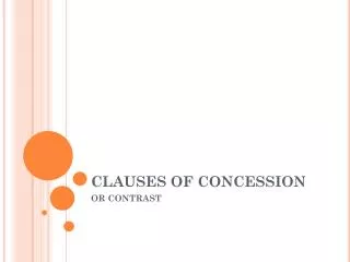 CLAUSES OF CONCESSION
