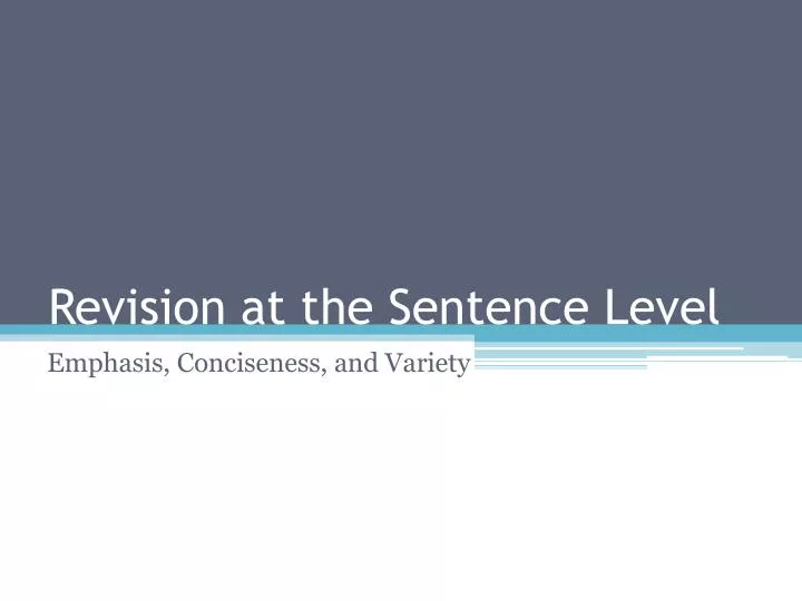 revision at the sentence level