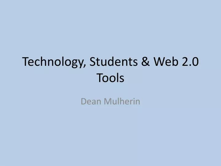 technology students web 2 0 tools