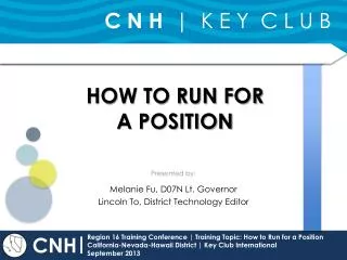 HOW TO RUN FOR A POSITION