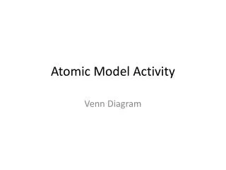 Atomic Model Activity