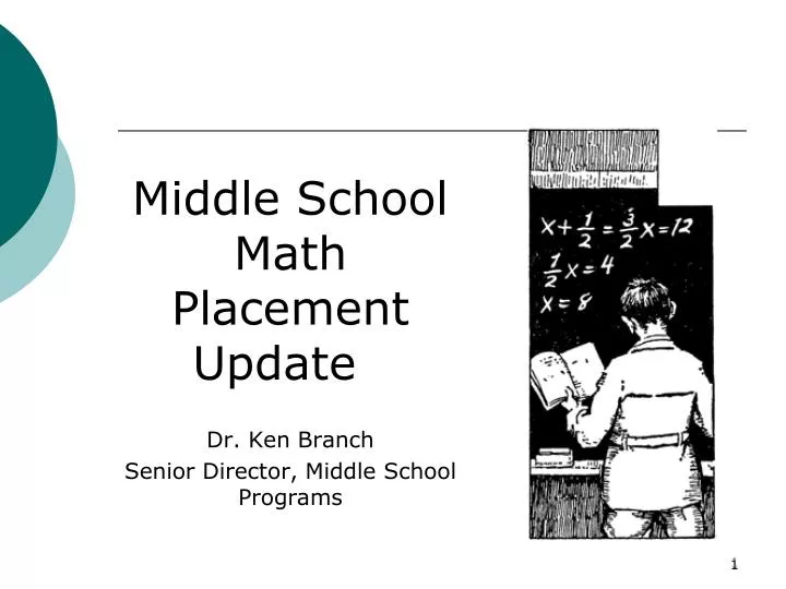 middle school math placement update dr ken branch senior director middle school programs