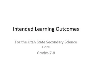 intended learning outcomes