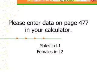 Please enter data on page 477 in your calculator.