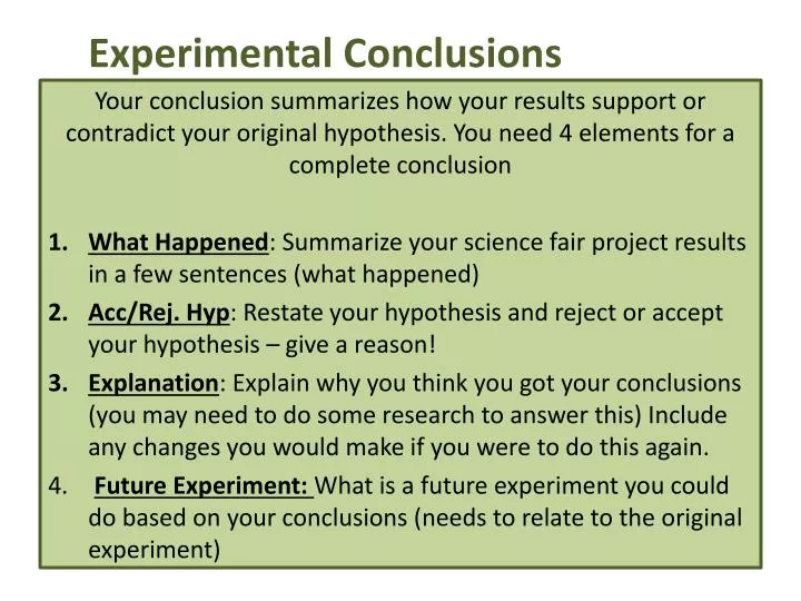 experimental conclusions