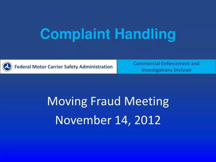 complaint handling