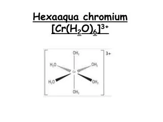 Hexaaqua chromium [ Cr(H 2 O) 6 ] 3+