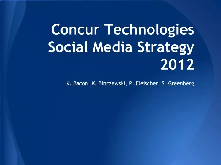 concur technologies social media strategy 2012