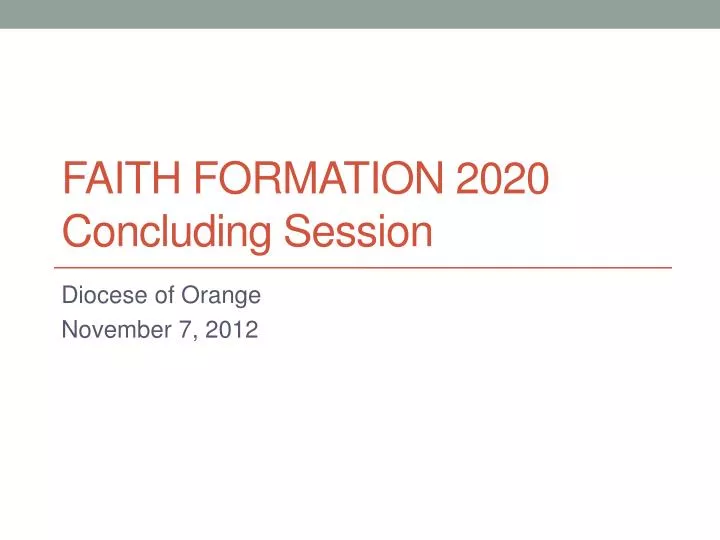 faith formation 2020 concluding session