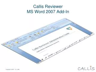Callis Reviewer MS Word 2007 Add-In
