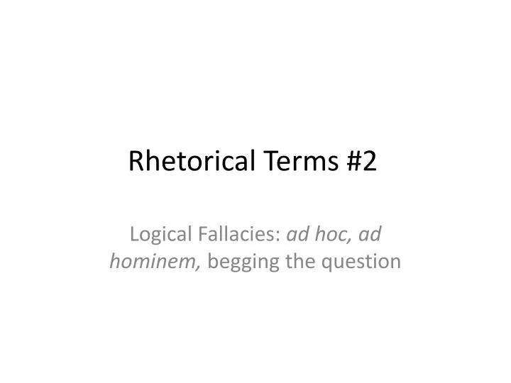 rhetorical terms 2