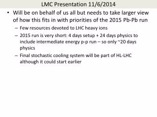 LMC Presentation 11/6/2014