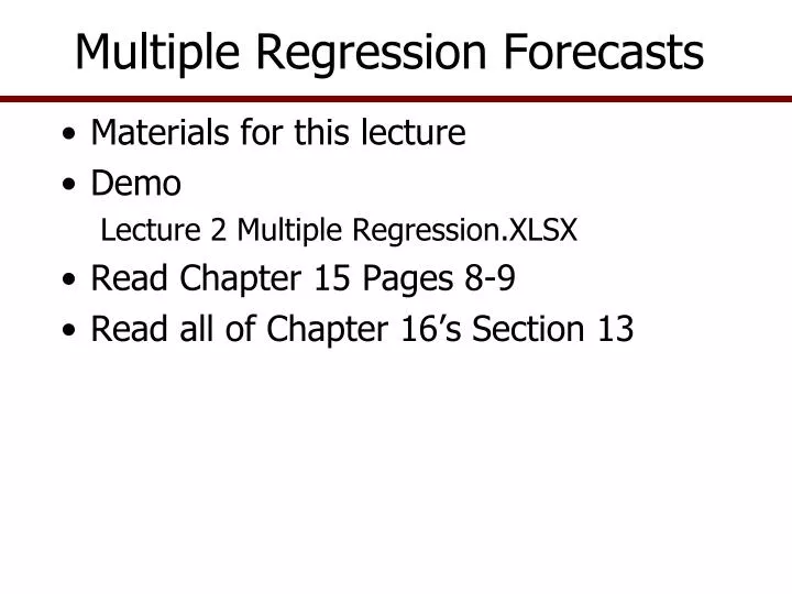 multiple regression forecasts