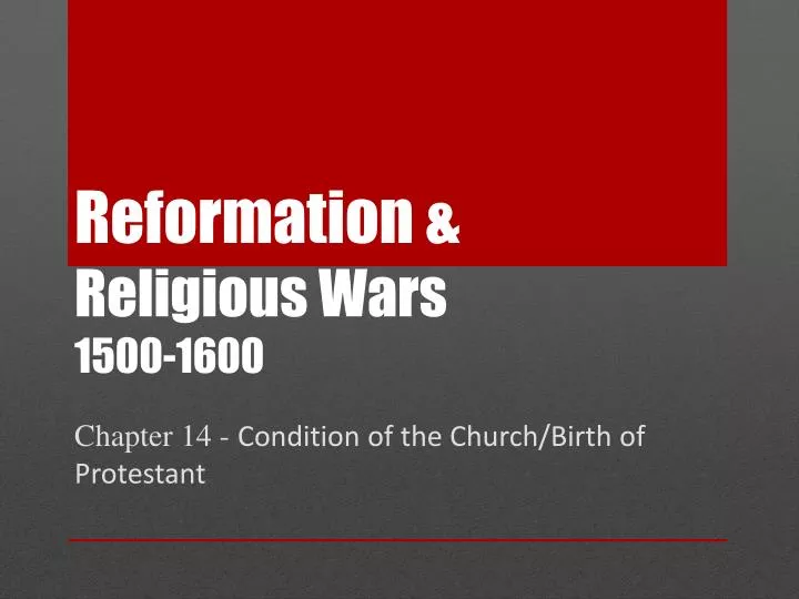 reformation religious wars 1500 1600