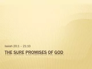 The Sure Promises Of God