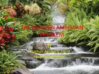 THE MODERN AMERICAN PROBLEM