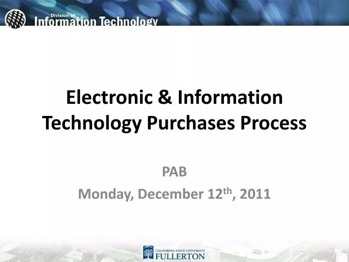 electronic information t echnology purchases process