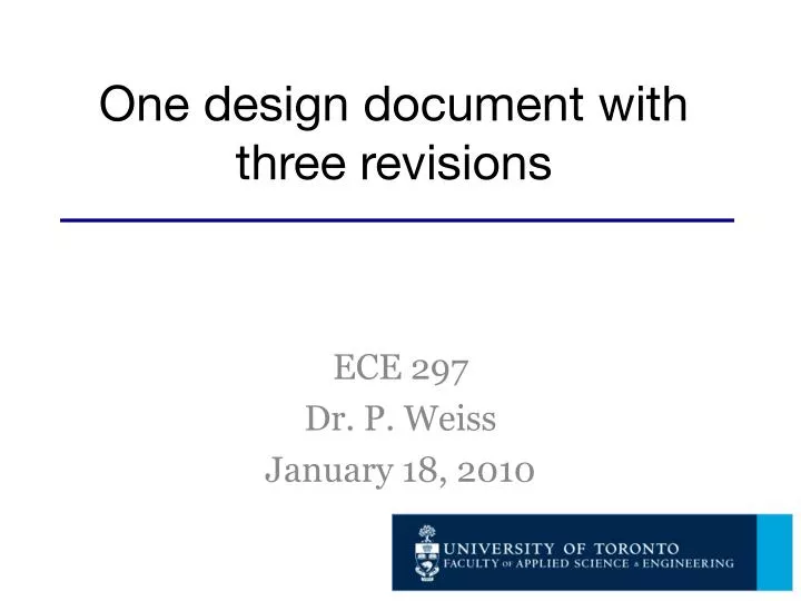 one design document with three revisions