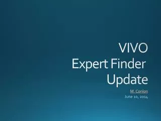 VIVO Expert Finder Update