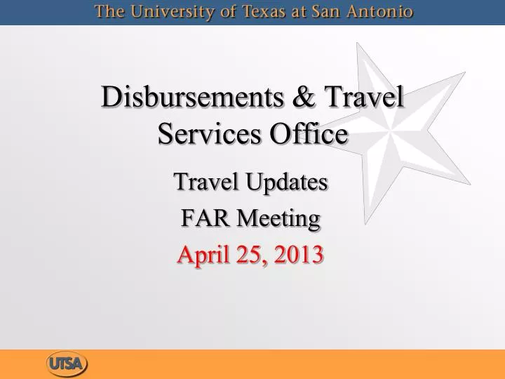 disbursements travel services office