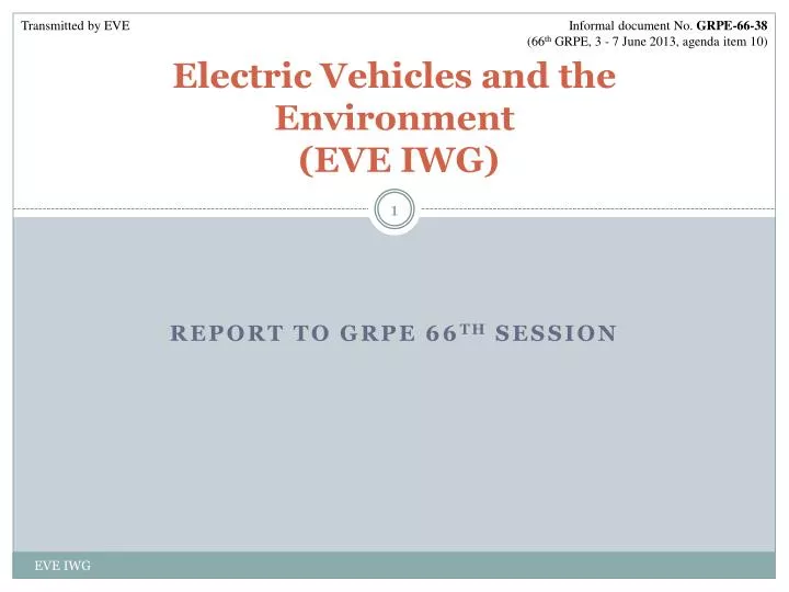 electric vehicles and the environment eve iwg