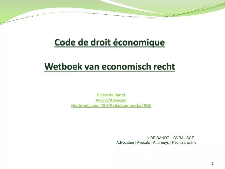 code de droit conomique wetboek van economisch recht