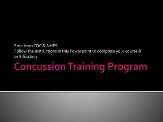 Concussion Training Program