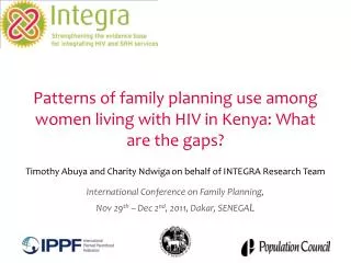 Patterns of family planning use among women living with HIV in Kenya: What are the gaps?