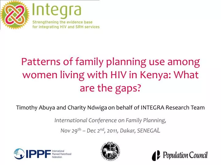 patterns of family planning use among women living with hiv in kenya what are the gaps