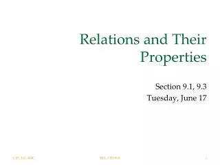 Relations and Their Properties