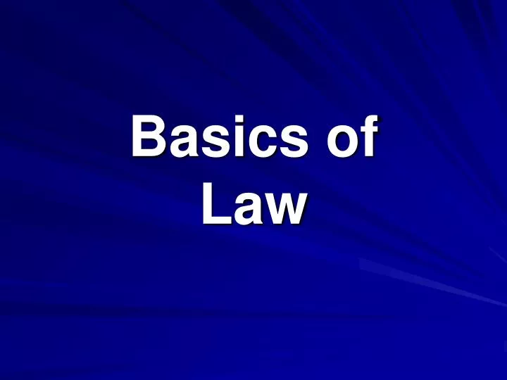 basics of law