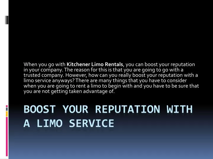 boost your reputation with a limo service