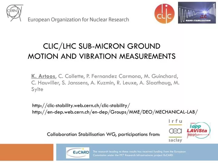 clic lhc sub micron ground motion and vibration measurements