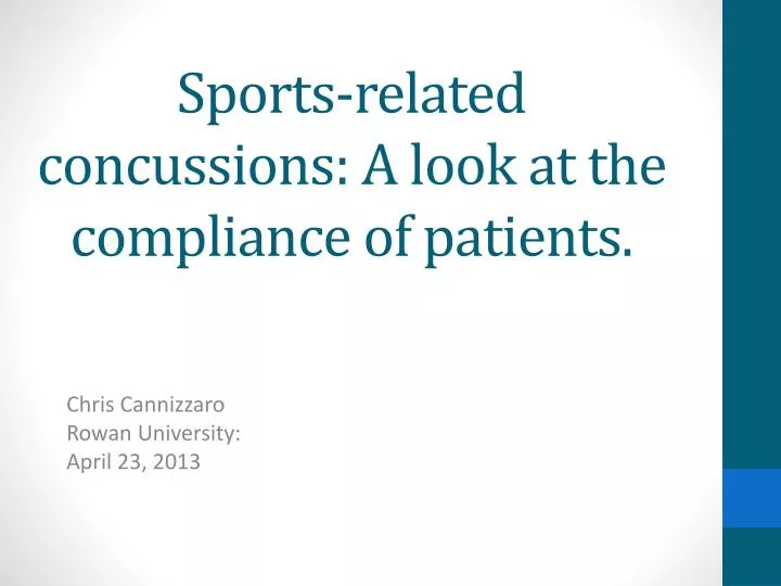 sports related concussions a look at the compliance of patients